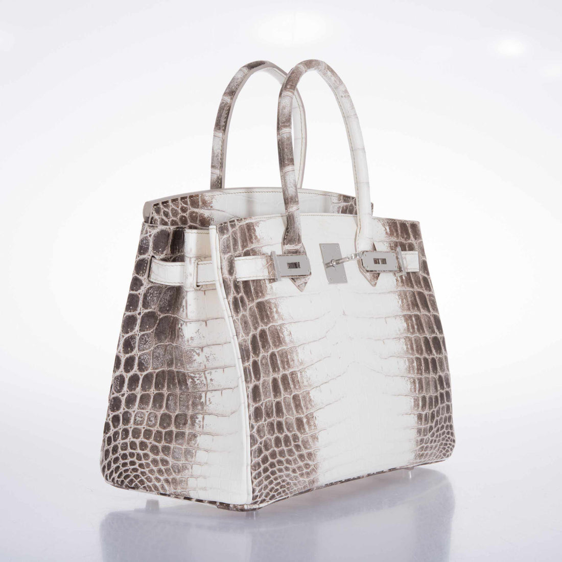 Hermès Birkin 30 White Himalayan Niloticus Crocodile Palladium Hardware