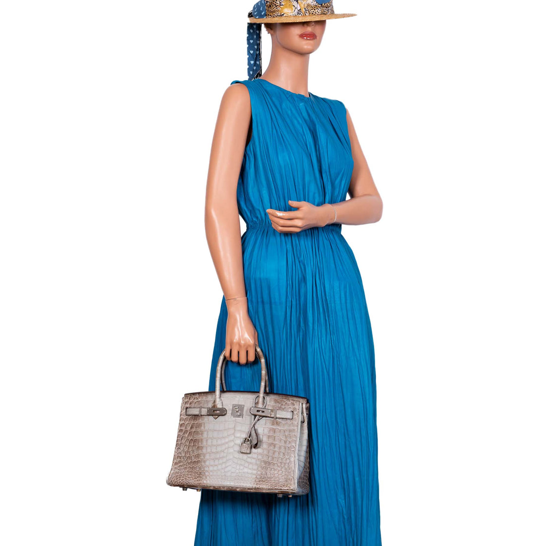 Hermès Gris Cendre Himalaya Birkin 30 Matte Nilo Crocodile with Palladium Hardware - 2013, Q Square