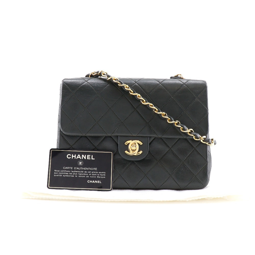CHANEL Shoulder Bag lambskin Moss green Matrasse ChainShoulder Women Used