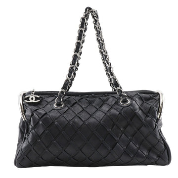 CHANEL Tote Bag lambskin black COCO Mark Matrasse Chain bag Women Used