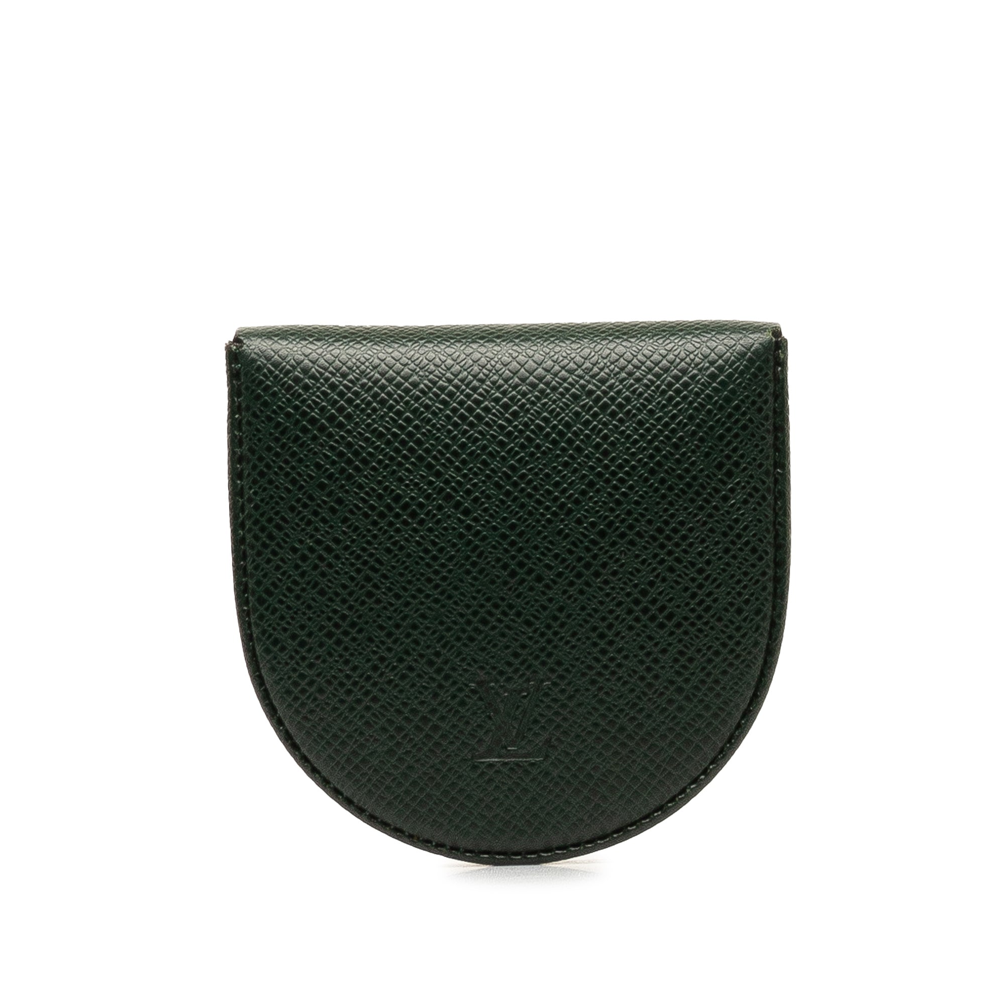 Green Louis Vuitton Taiga Porte Monnaie Cuvett Coin Pouch