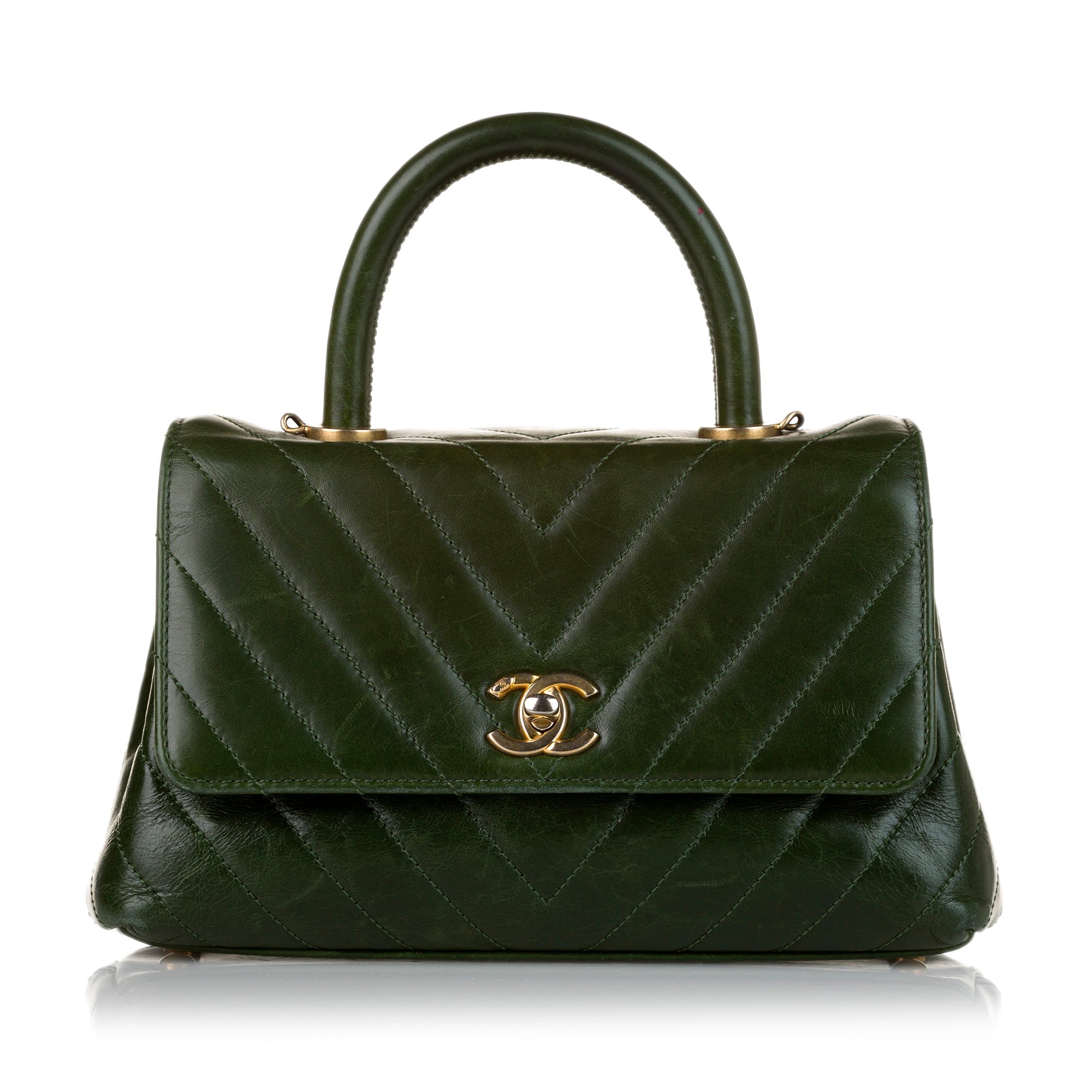 Chanel Small Top Handle Chevron Bag