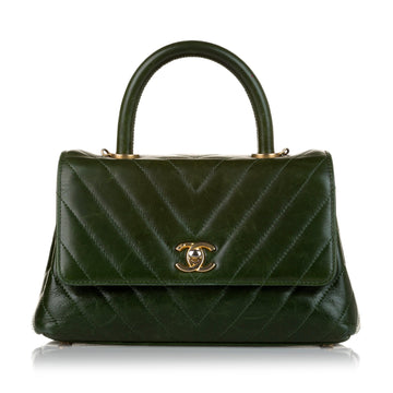 Chanel Small Top Handle Chevron Bag