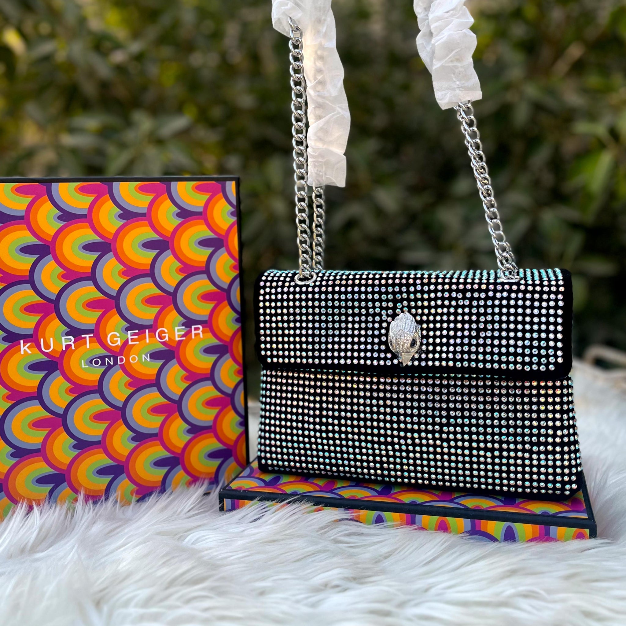 KURT GEIGER Cross Shoulder Bag (black/silver)