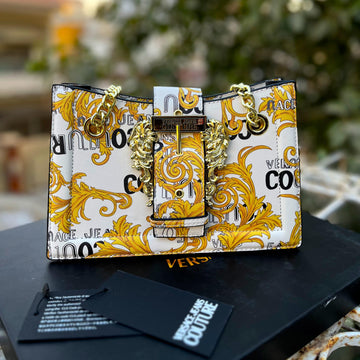 VERSACE Cross Shoulder Bag  Premium Women Bag (White/Yellow)