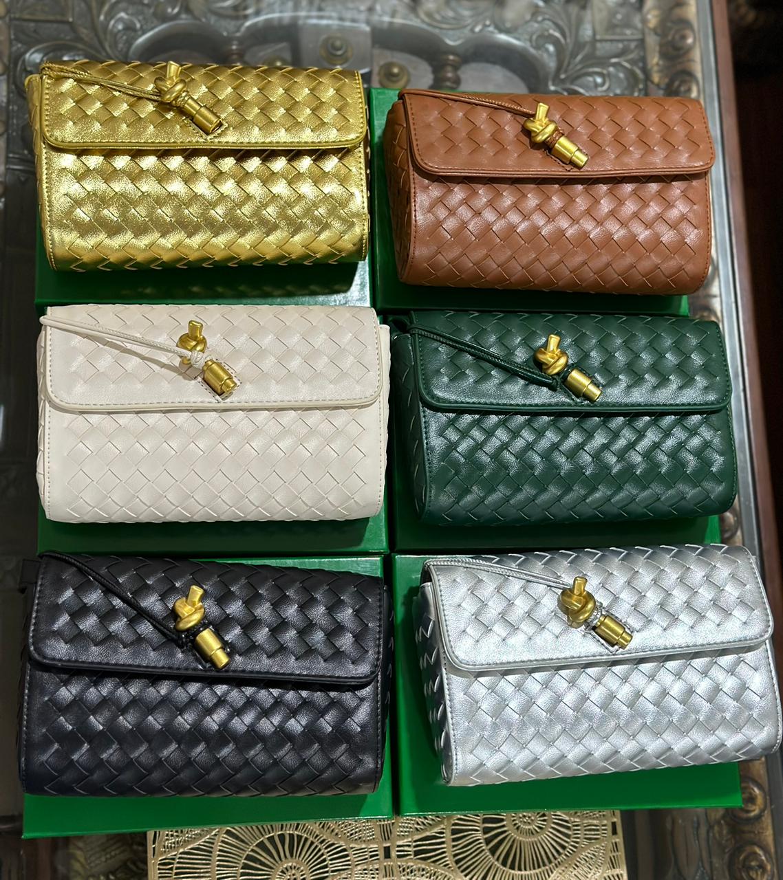 Bottega Veneta Woven Andiamo Crossbody Bag  Premium Quality (White)