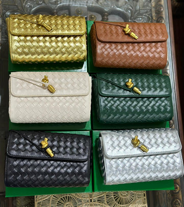 Bottega Veneta Woven Andiamo Crossbody Bag  Premium Quality (Silver)