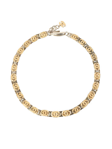 CHANEL 2000 Made Cc Mark Chain Necklace Silver