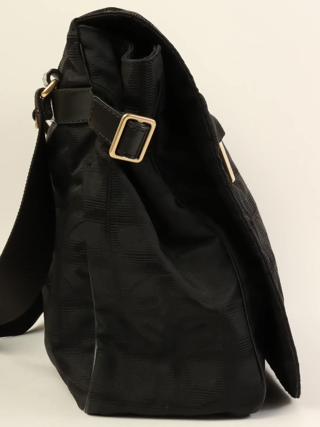 CHANEL Around 2005 Made New Travel Nylon Shoulder Bag Black