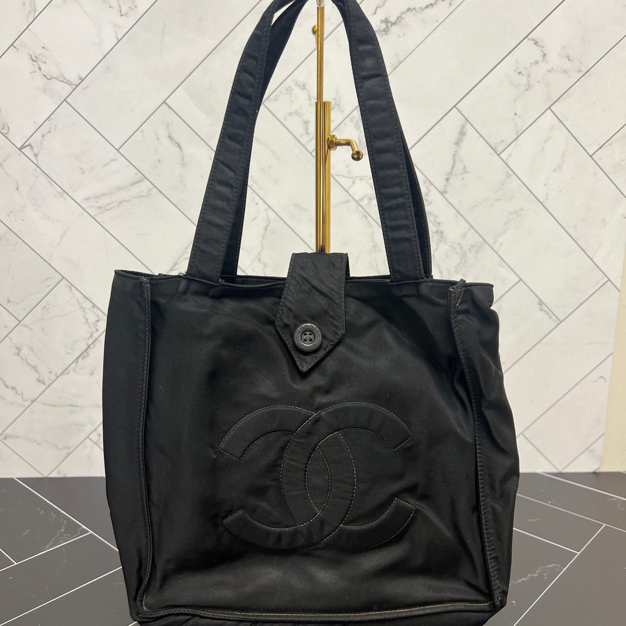 Chanel Black Nylon VIP Tote