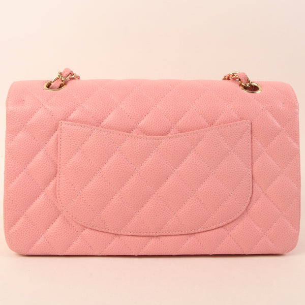 CHANEL Around 2004 Made Caviar Skin Classic Flap Chain Bag 25Cm Pink