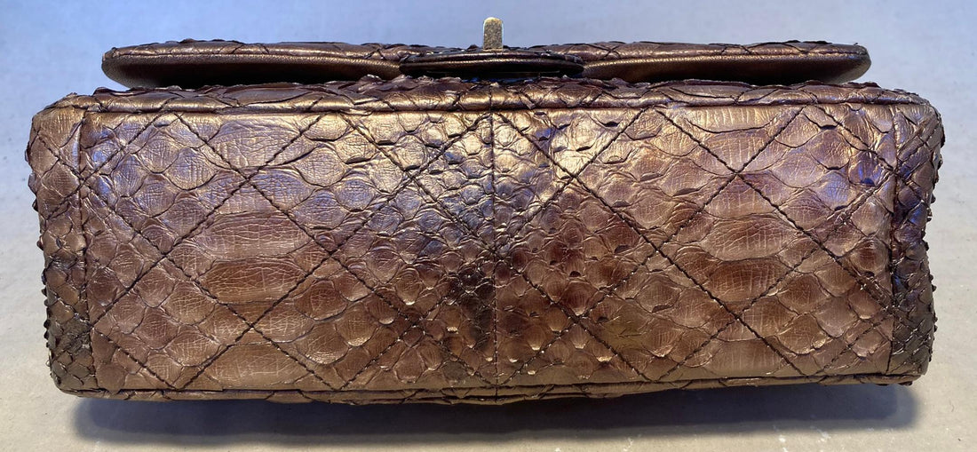 CHANEL RARE Metallic Copper Python 2.55 Double Flap Classic
