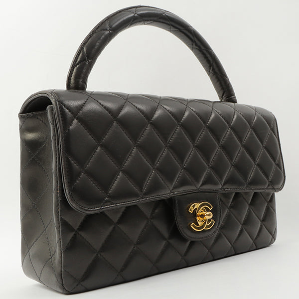 Chanel Around 1992 Made Classic Flap Hand Bag Black