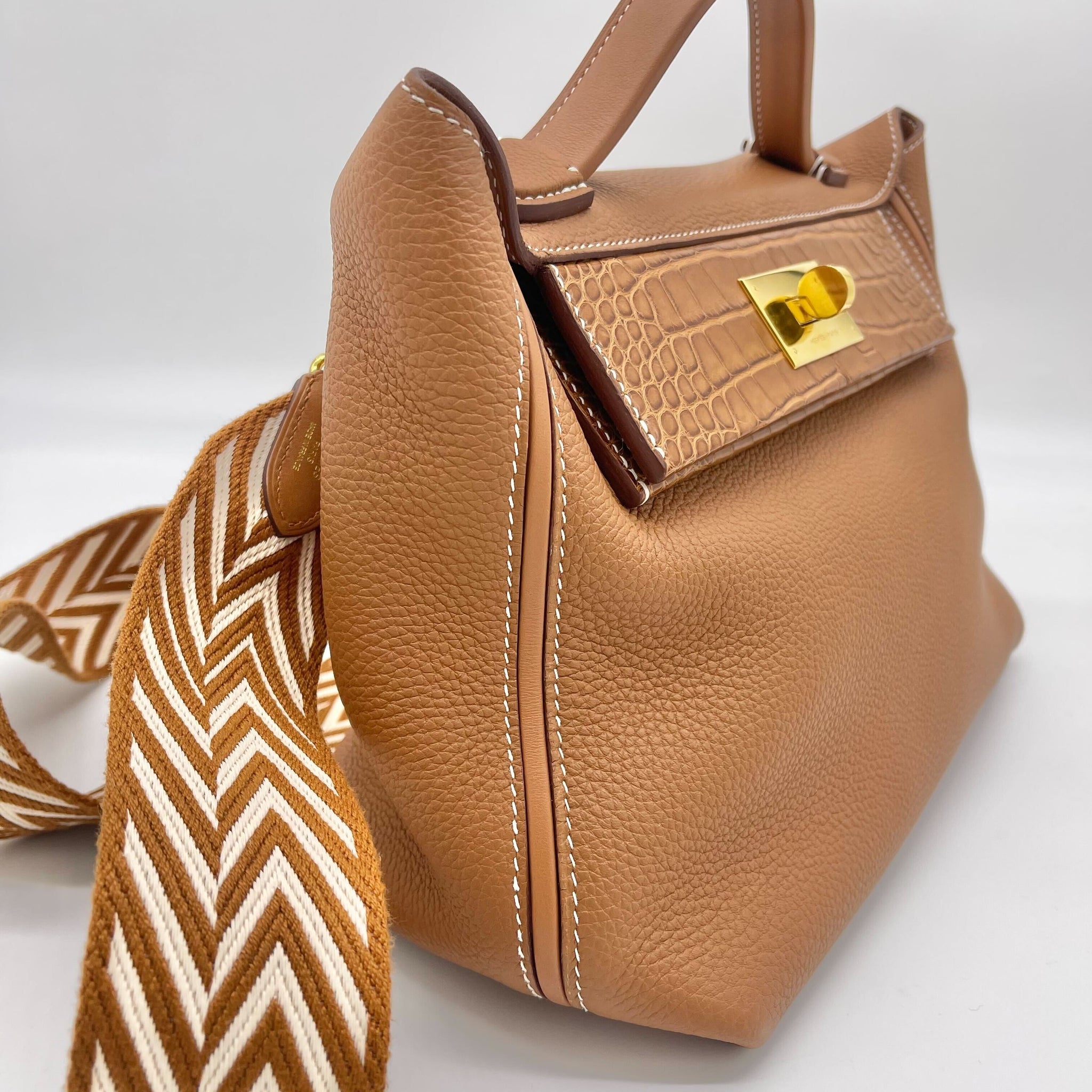 Hermes 24/24 29 Gold Veau Togo Touch Alligator Gold Hardware