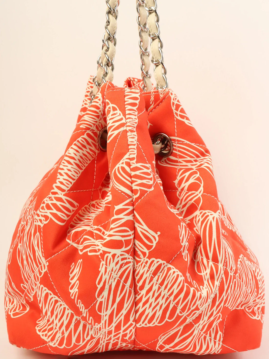 CHANEL Around 2008 Made Cc Mark Charm Multi Motif Shoulder Bag Red