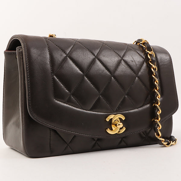 Chanel Around 1995 Made Diana Flap Chain Bag 23Cm Black