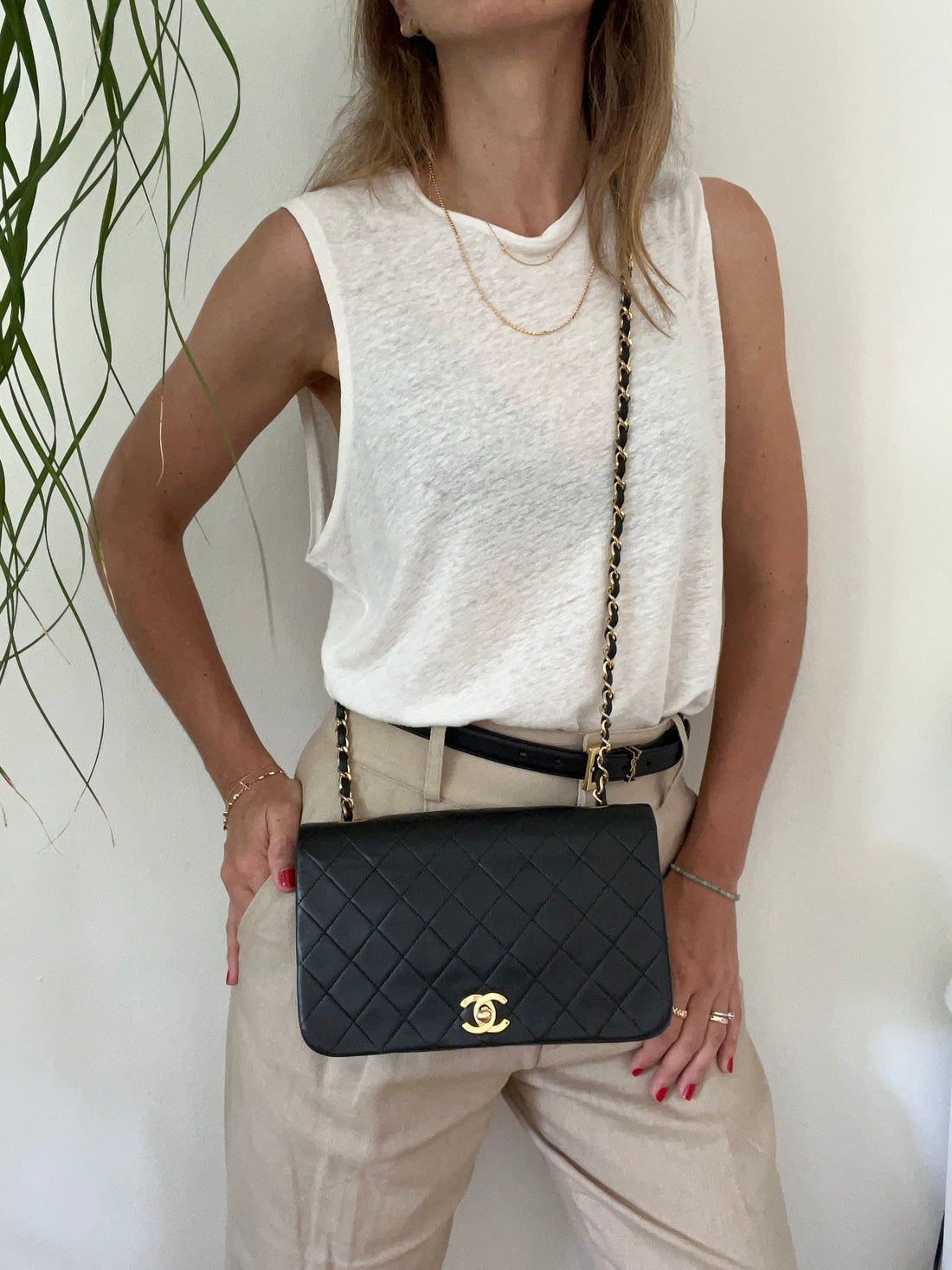 90's Classic Full Flap Bag Black