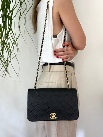 90's Classic Full Flap Bag Black