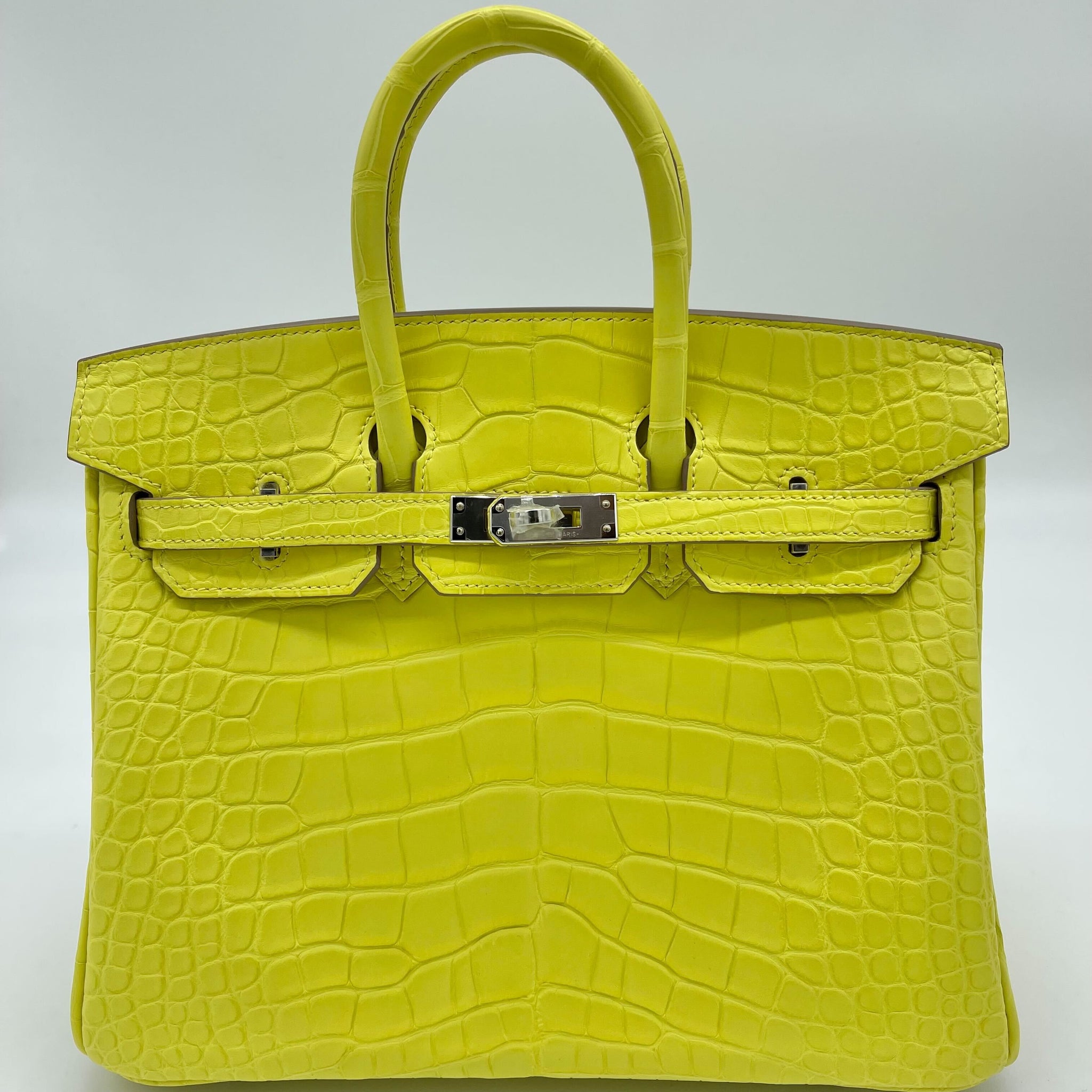 Hermes Birkin 25 Matte Alligator Lime Palladium Hardware