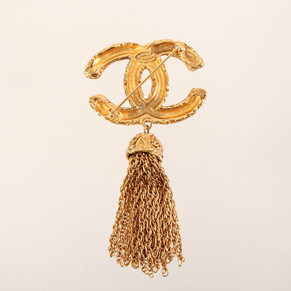 CHANEL 1993 Made Design Cc Mark Tassel Brooch