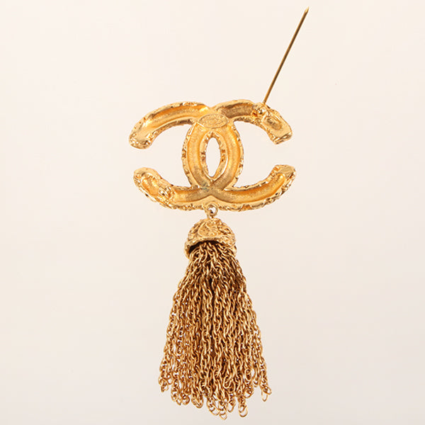 CHANEL 1993 Made Design Cc Mark Tassel Brooch