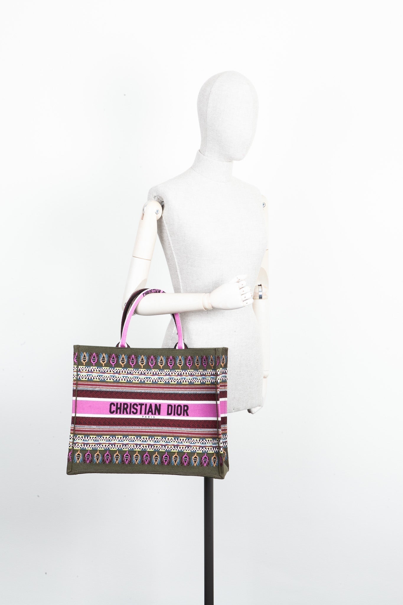 CHRISTIAN DIOR Book Tote Large Green Purple