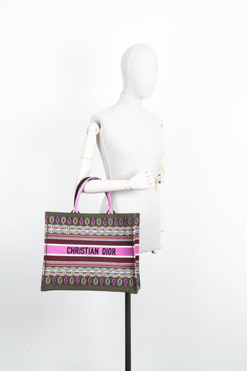 CHRISTIAN DIOR Book Tote Large Green Purple