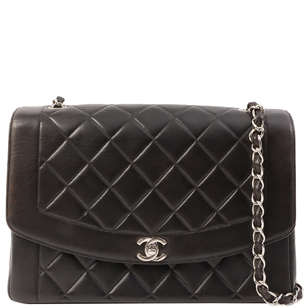 Chanel Around 1997 Made Diana Flap Chain Bag Black