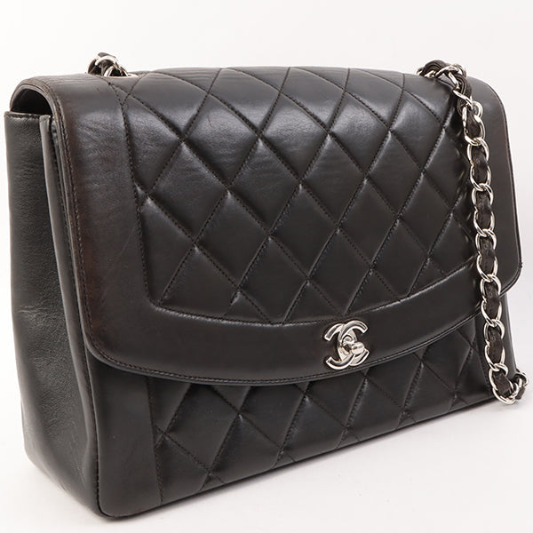 Chanel Around 1997 Made Diana Flap Chain Bag Black