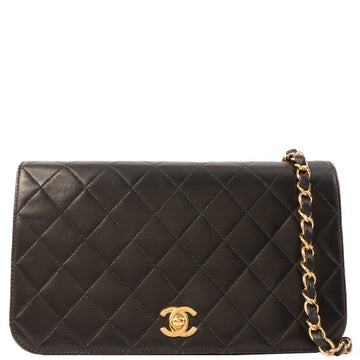 Chanel Around 2001 Made Full Flap Turn-Lock Chain Bag Black