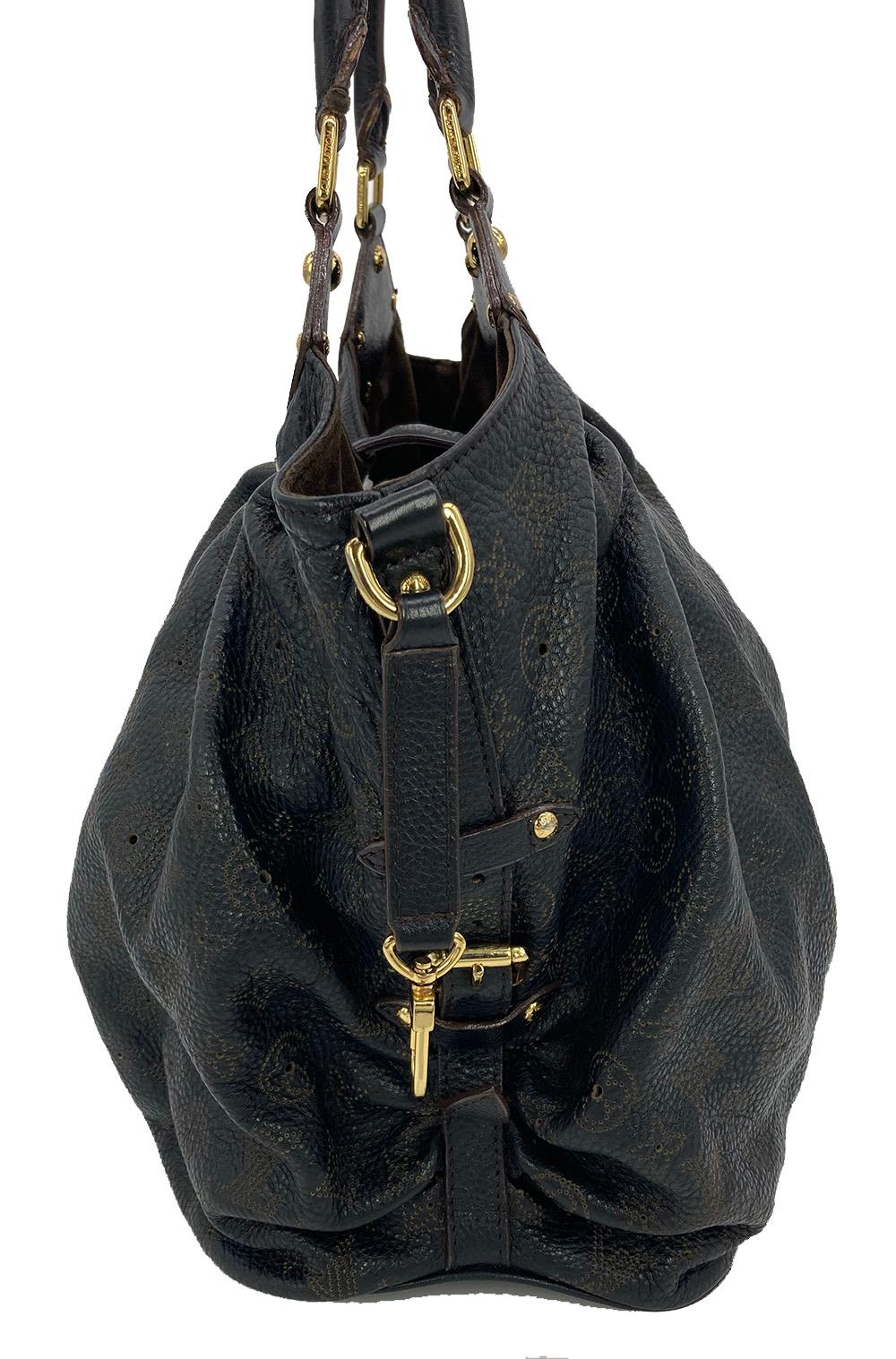 LOUIS VUITTON Black Mahina GM Shoulder Bag