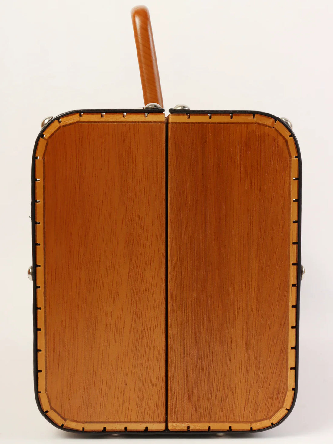 CHANEL Around 1995 Made Wood Cc Mark Logo Vanity Brown