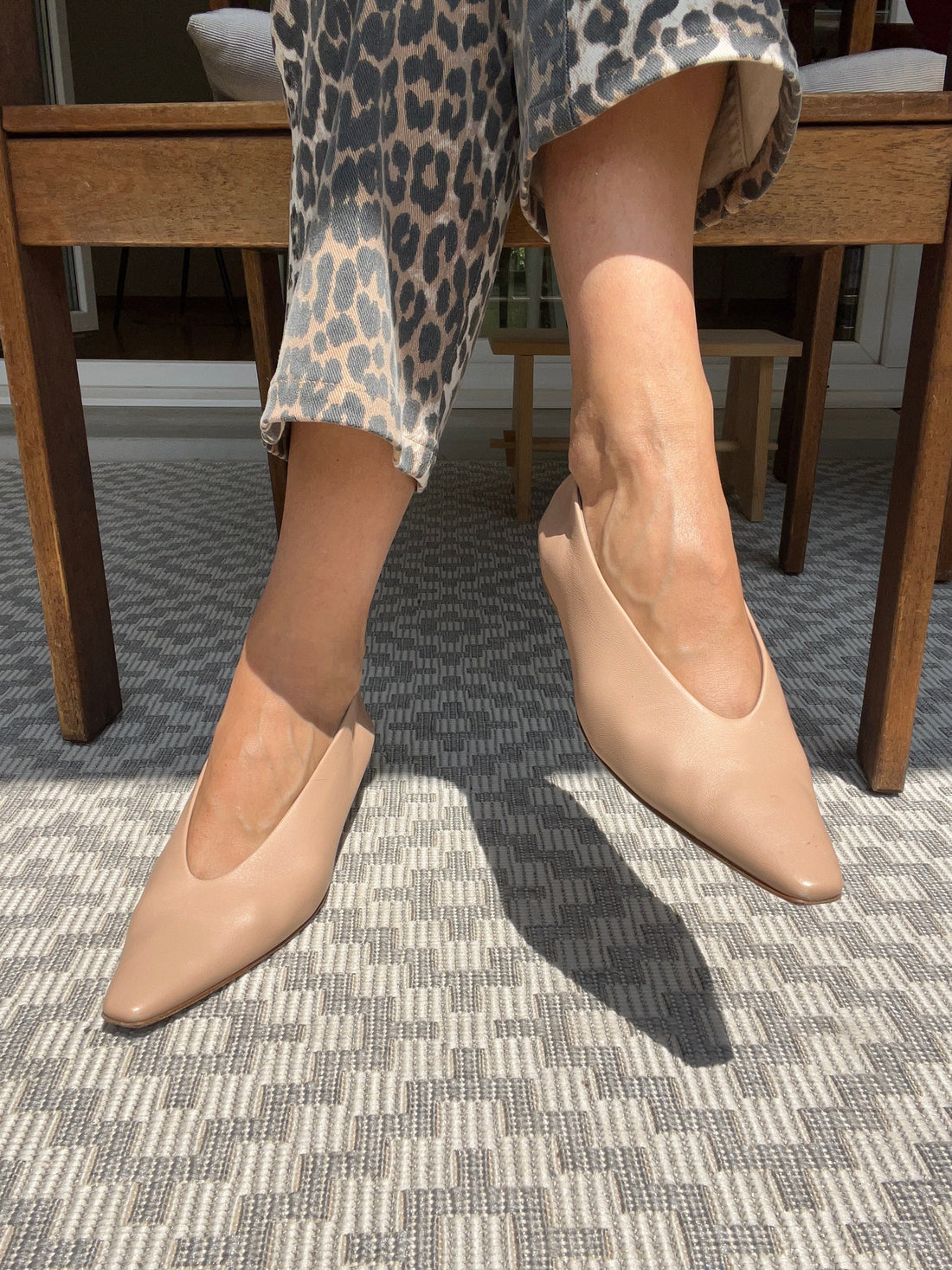 Almond Ballerina Leather Flats Size - Size 38