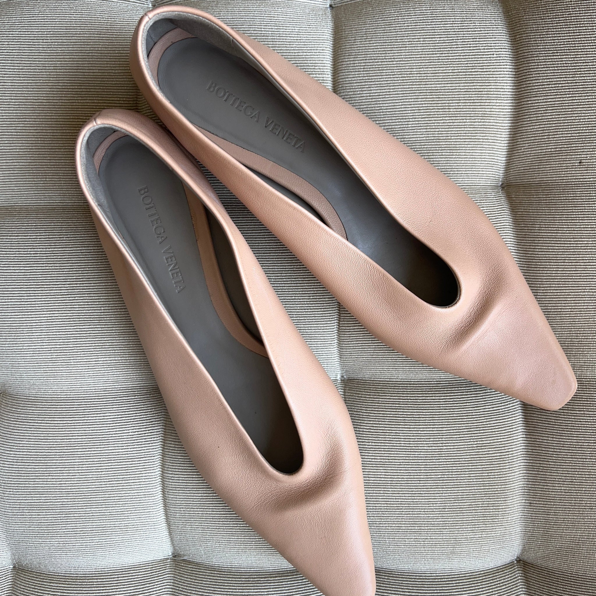 Almond Ballerina Leather Flats Size - Size 38