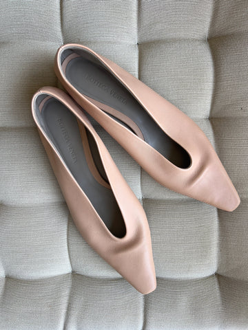Almond Ballerina Leather Flats Size - Size 38