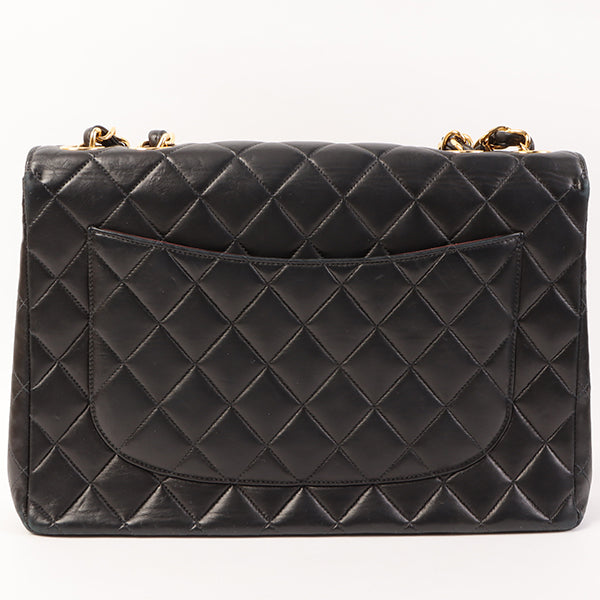 CHANEL Around 2000 Made Classic Flap Chain Bag Jumbo Black