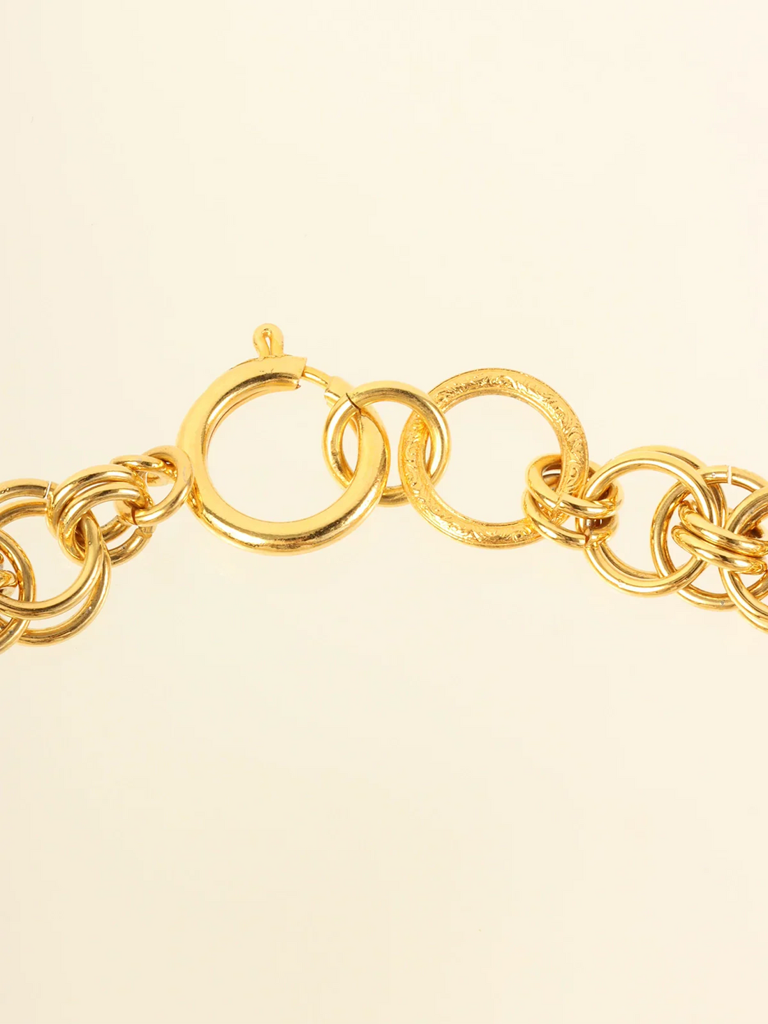 CHANEL Bird Cage Cc Mark Swing Necklace Gold