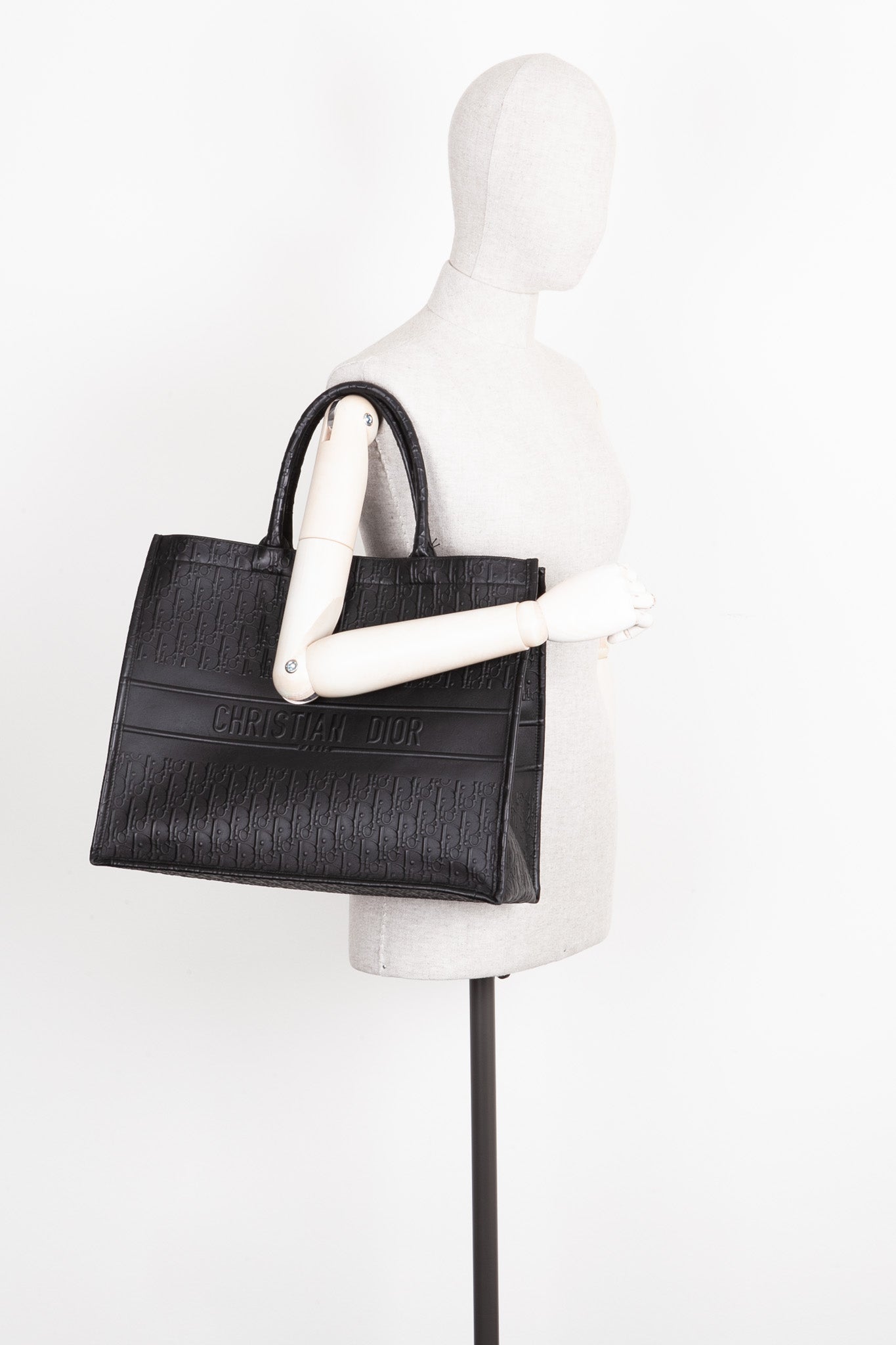 CHRISTIAN DIOR Book Tote Large Leather Black