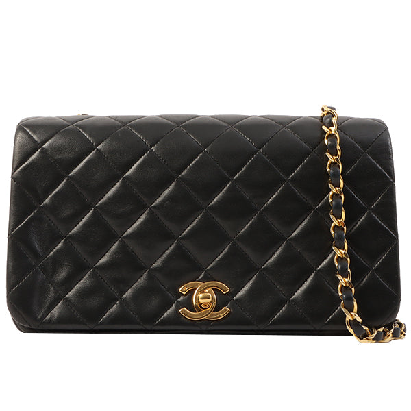 Chanel Around 1990 Made Full Flap Chain Bag 23Cm Black