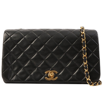 Chanel Around 1990 Made Full Flap Chain Bag 23Cm Black