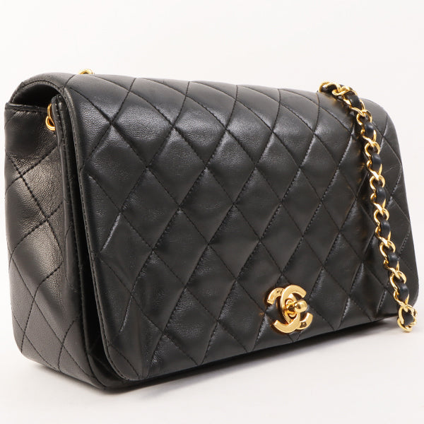 Chanel Around 1990 Made Full Flap Chain Bag 23Cm Black