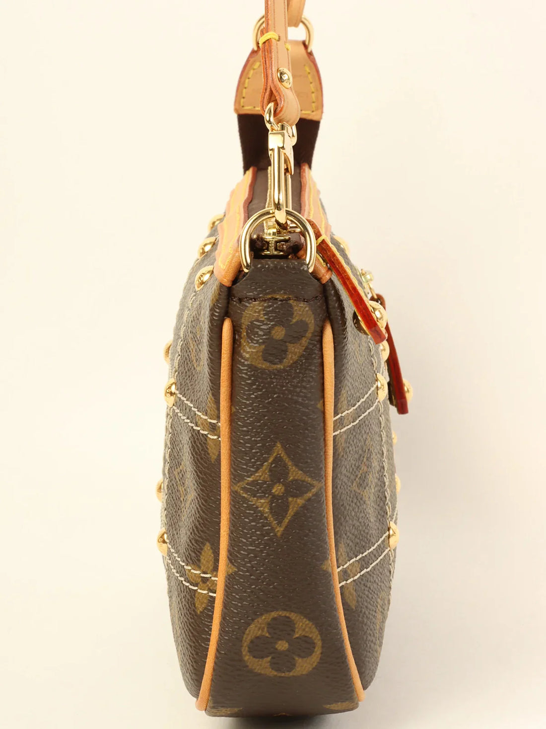 LOUIS VUITTON 2006 Made Canvas Monogram Rivet Pochette Accessories Brown