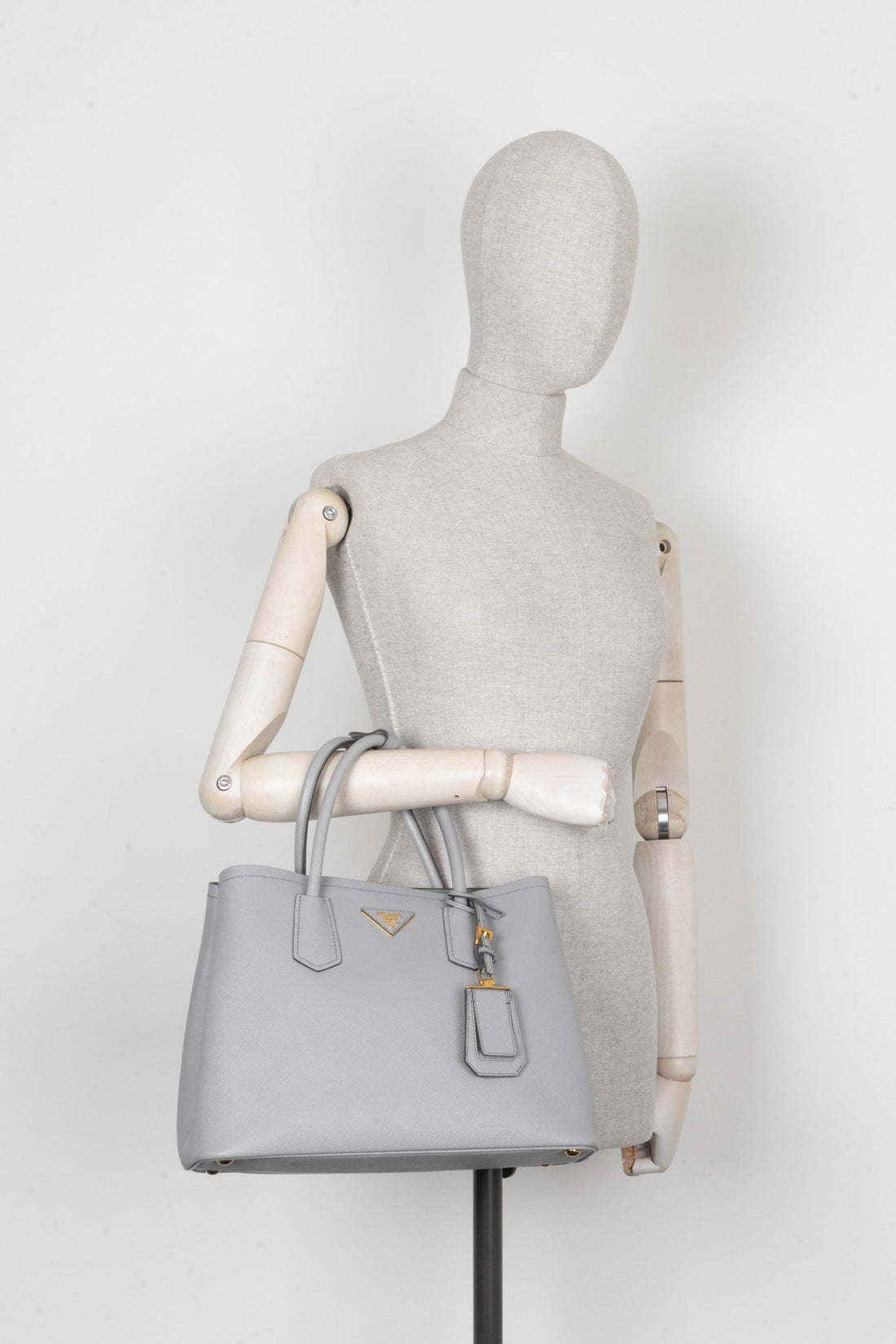 PRADA Large Double Tote Bag Light Blue