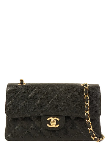 CHANEL Around 2003 Made Caviar Skin Classic Flap Chain Bag 23Cm Black