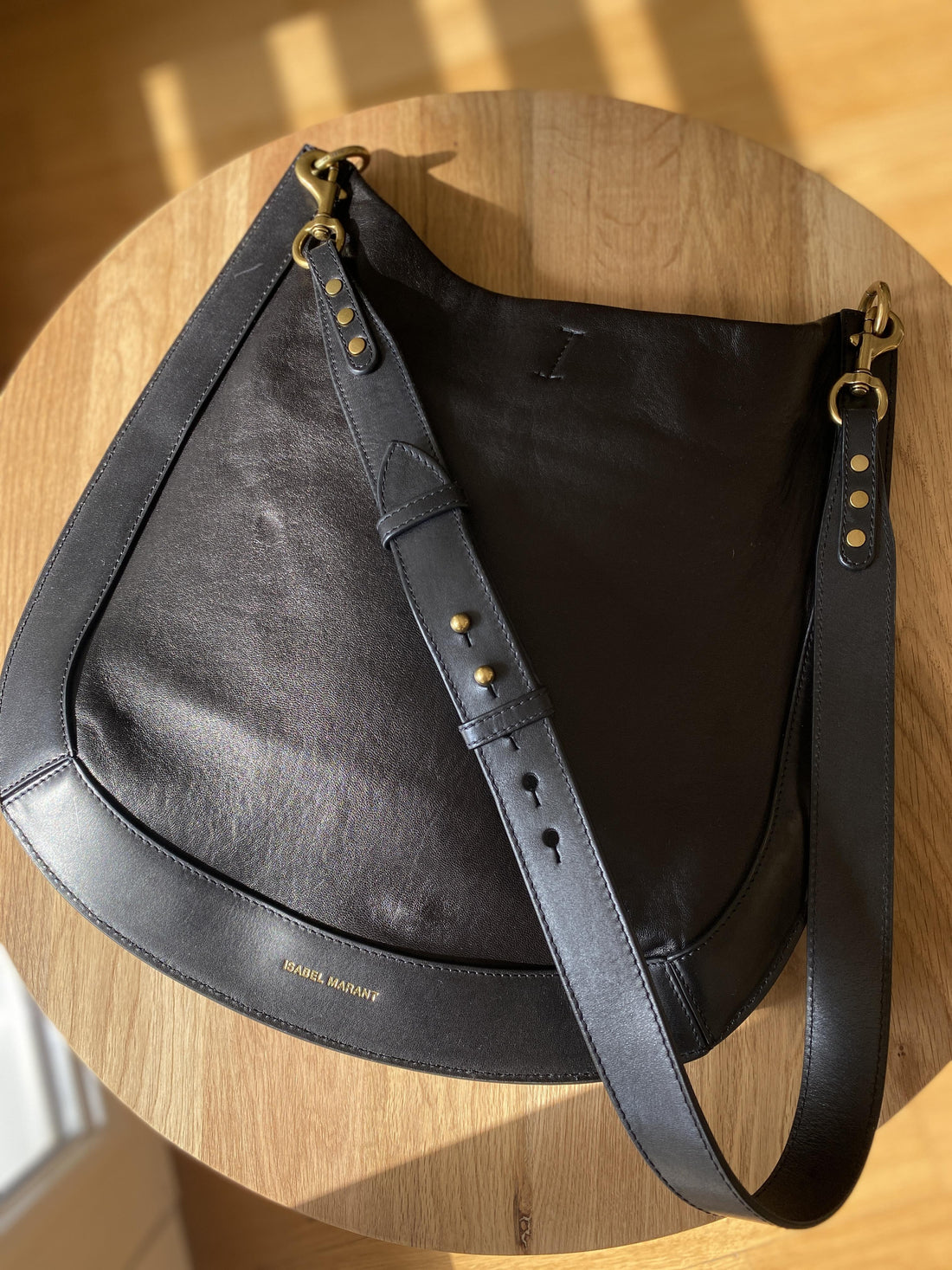 ISABEL MARANT Black Moksan Leather Shoulder Bag