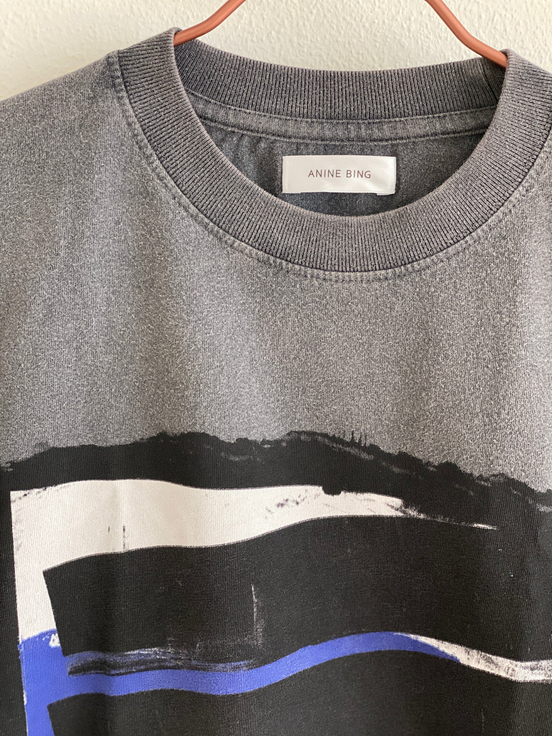 ANINE BING GEORGIE BLUE PAINTING TEE - SIZE XS