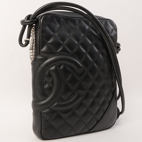 Chanel Around 2003 Made Cambon Shoulder Bag Black