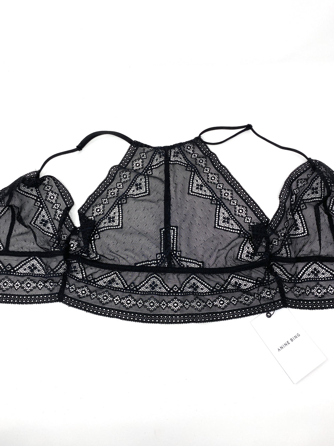 ANINE BING BLACK LACE BRA - SIZE S