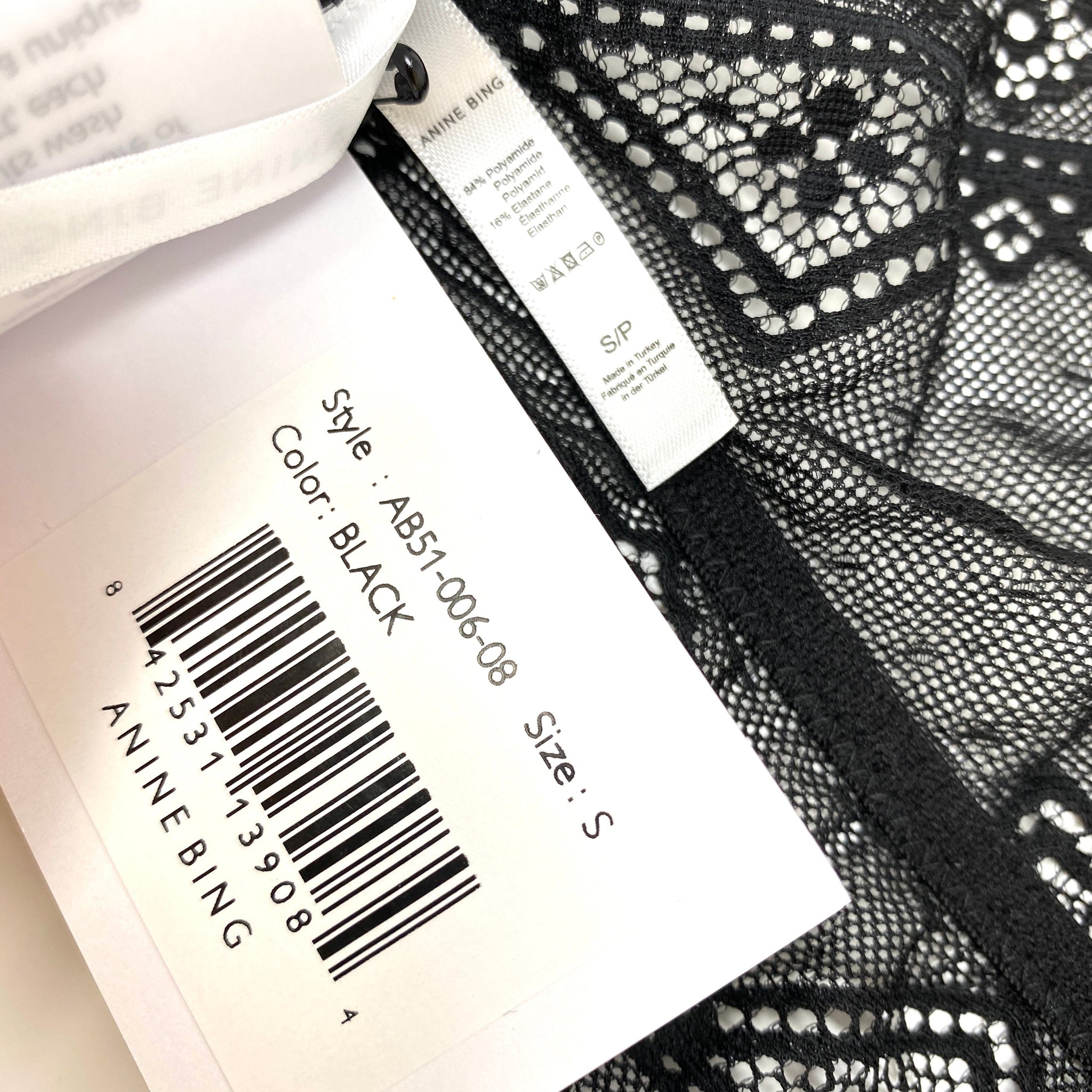 ANINE BING BLACK LACE BRA - SIZE S