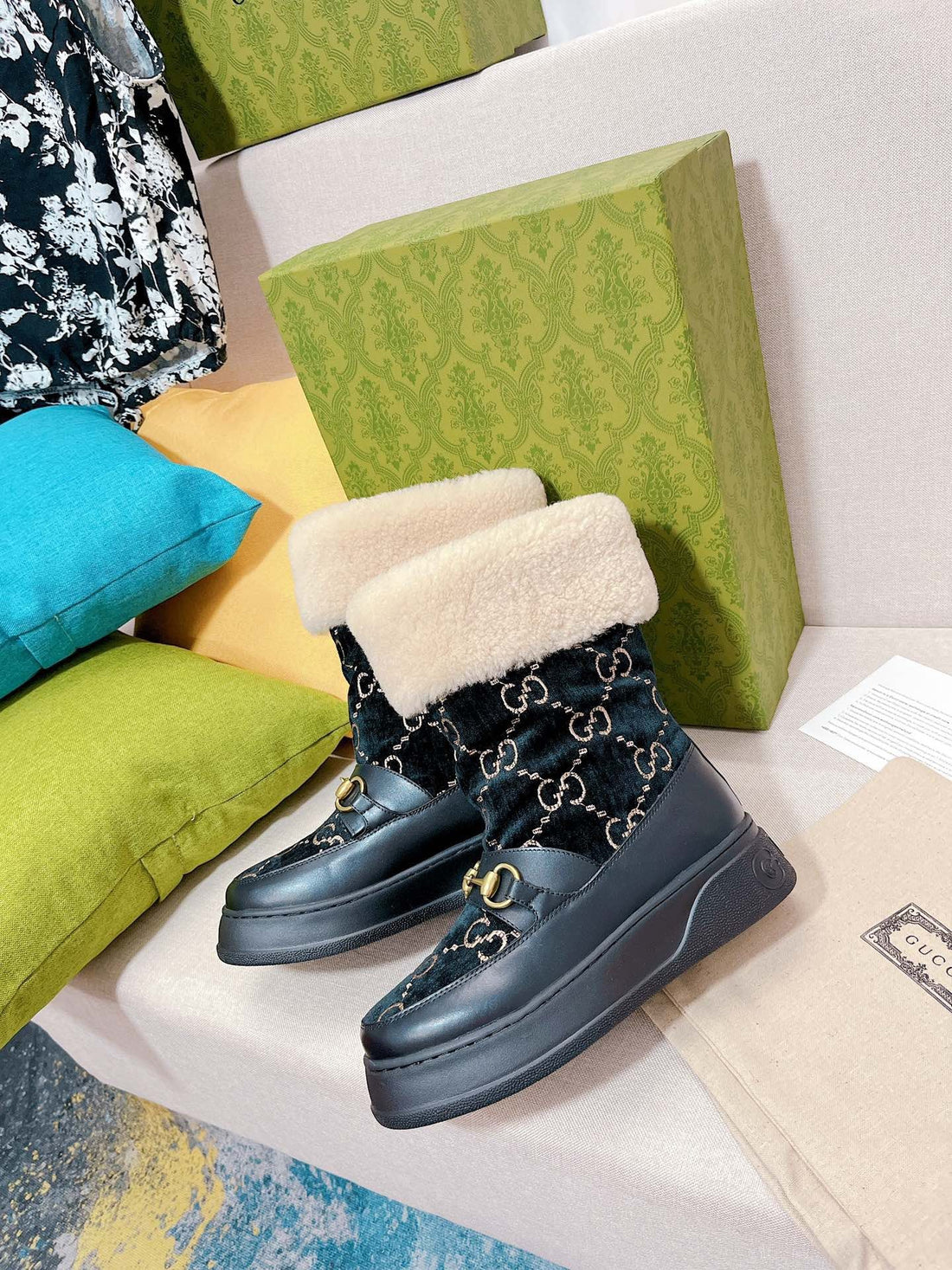 CHANEL Classic Double Flap Medium Chain Shoulder Bag Black Lamb k33